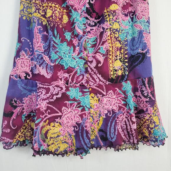 Westbound floral hi-lo pull-on skirt size M multicolor Y2K colorful boho - Picture 8 of 9